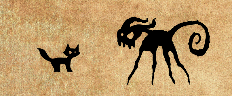 The shadow cat in normal form and in monster form